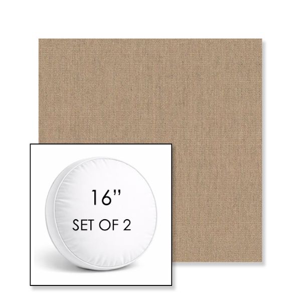 Picture of Canvas Trush | Set of 2 | 16" Sunbrella Boxed Round Outdoor Throw Pillows with Premium Inserts
