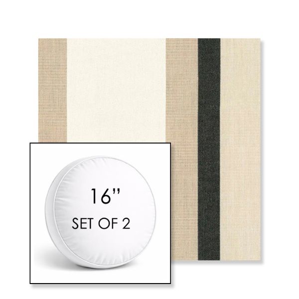 Picture of Canyon Verdon | Set of 2 | 16" Sunbrella Boxed Round Outdoor Throw Pillows with Premium Inserts