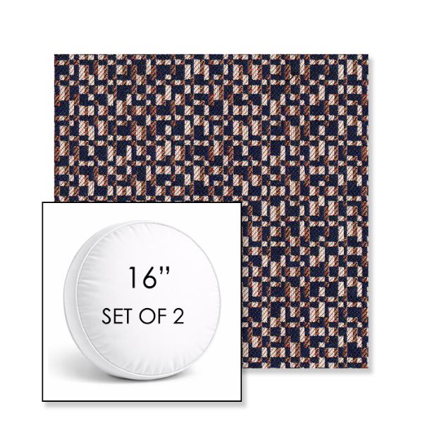Picture of Carat Azurite | Set of 2 | 16" Sunbrella Boxed Round Outdoor Throw Pillows with Premium Inserts