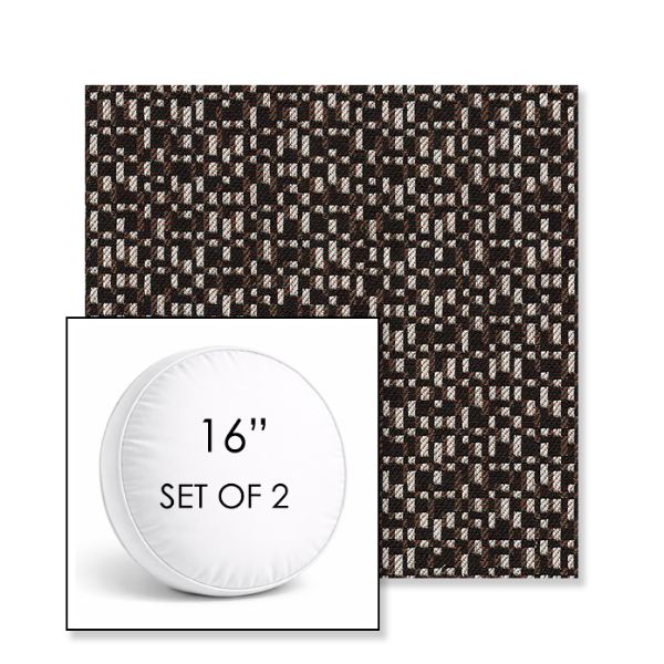 Picture of Carat Onyx | Set of 2 | 16" Sunbrella Boxed Round Outdoor Throw Pillows with Premium Inserts
