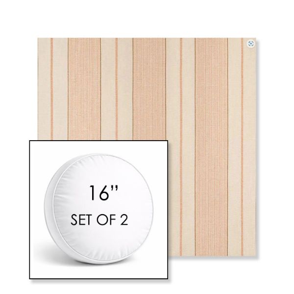 Picture of Carlo Mesa | Set of 2 | 16" Sunbrella Boxed Round Outdoor Throw Pillows with Premium Inserts