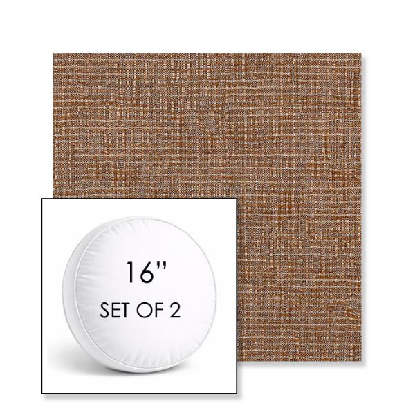 Picture of Cassava Copper | Set of 2 | 16" Sunbrella Boxed Round Outdoor Throw Pillows with Premium Inserts