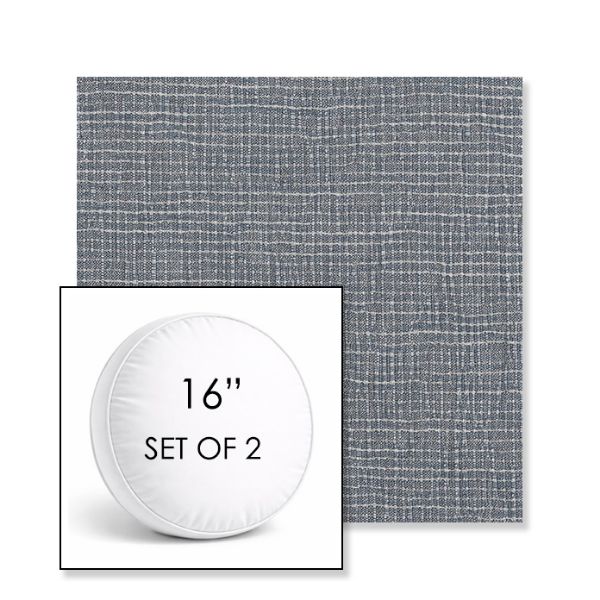 Picture of Cassava Slate | Set of 2 | 16" Sunbrella Boxed Round Outdoor Throw Pillows with Premium Inserts
