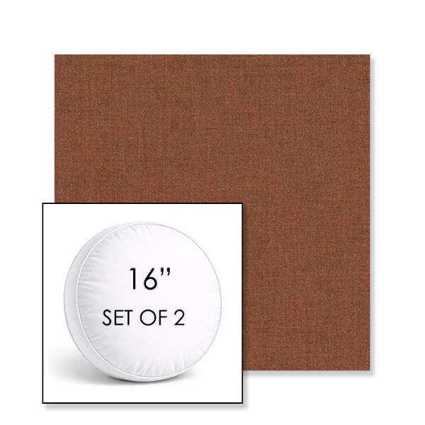Picture of Cast Desert | Set of 2 | 16" Sunbrella Boxed Round Outdoor Throw Pillows with Premium Inserts
