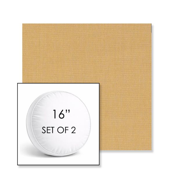 Picture of Cast Harvest | Set of 2 | 16" Sunbrella Boxed Round Outdoor Throw Pillows with Premium Inserts
