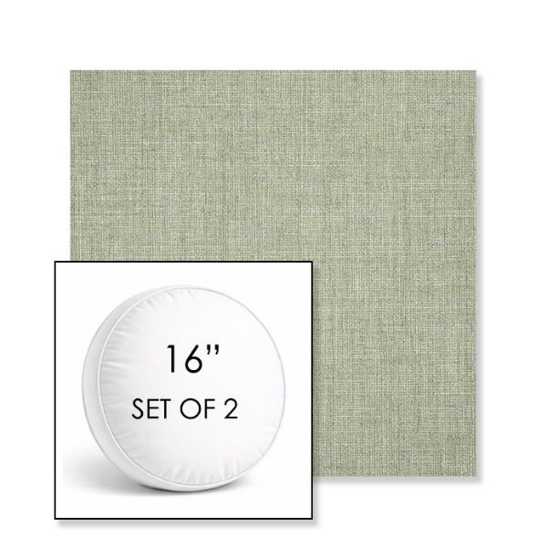 Picture of Cast Oasis | Set of 2 | 16" Sunbrella Boxed Round Outdoor Throw Pillows with Premium Inserts