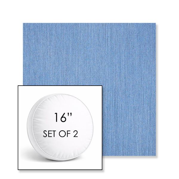 Picture of Cast Ocean | Set of 2 | 16" Sunbrella Boxed Round Outdoor Throw Pillows with Premium Inserts
