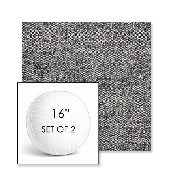 Picture of Chartres Granite | Set of 2 | 16" Sunbrella Boxed Round Outdoor Throw Pillows with Premium Inserts