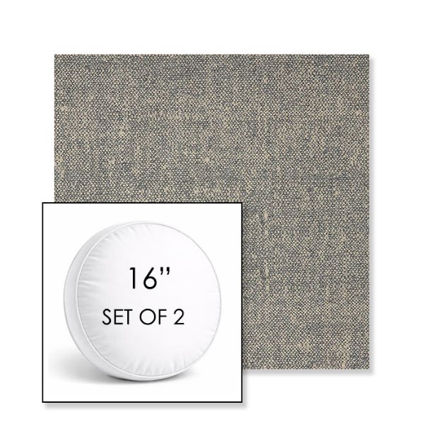 Picture of Chartres Graphite | Set of 2 | 16" Sunbrella Boxed Round Outdoor Throw Pillows with Premium Inserts