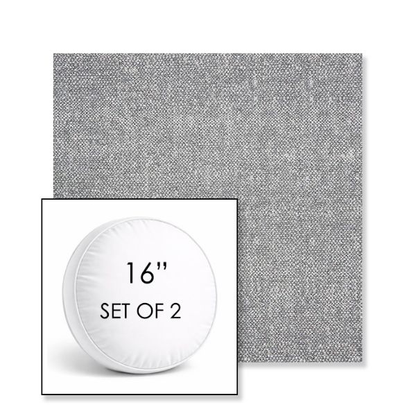 Picture of Chartres Gull | Set of 2 | 16" Sunbrella Boxed Round Outdoor Throw Pillows with Premium Inserts