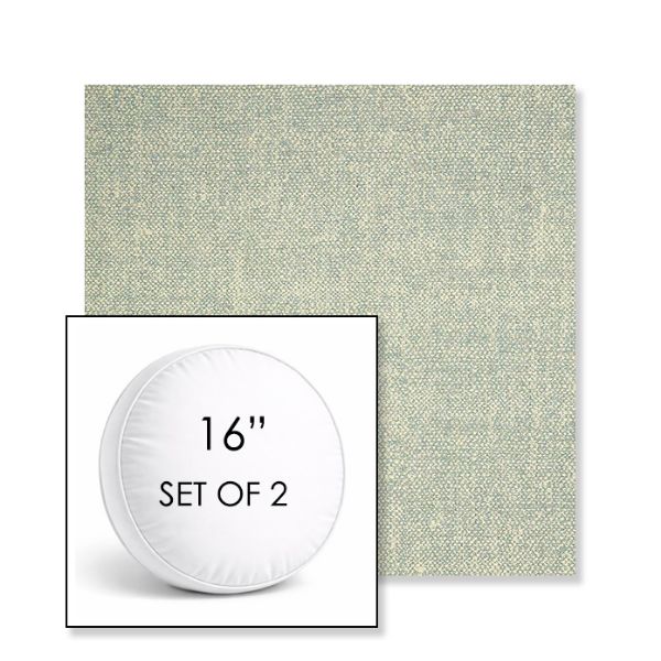 Picture of Chartres Mist | Set of 2 | 16" Sunbrella Boxed Round Outdoor Throw Pillows with Premium Inserts