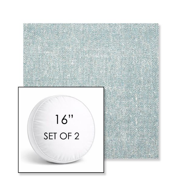 Picture of Chartres Opal | Set of 2 | 16" Sunbrella Boxed Round Outdoor Throw Pillows with Premium Inserts