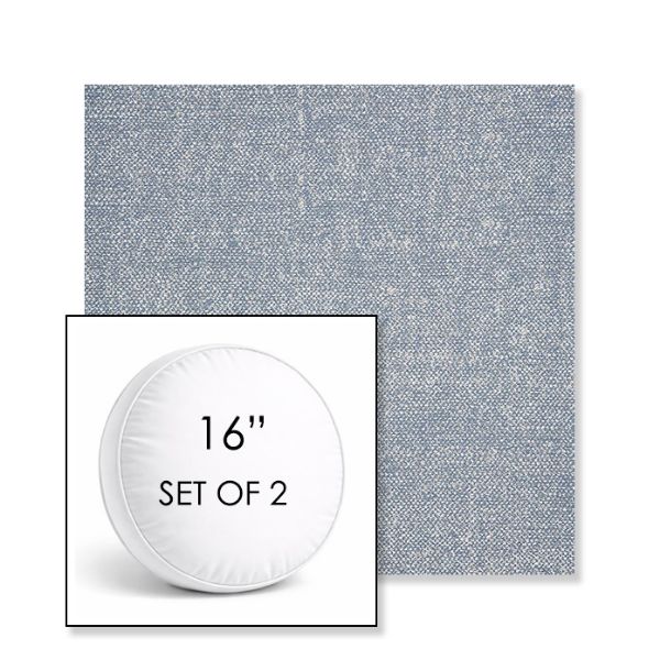 Picture of Chartres Rainfall | Set of 2 | 16" Sunbrella Boxed Round Outdoor Throw Pillows with Premium Inserts