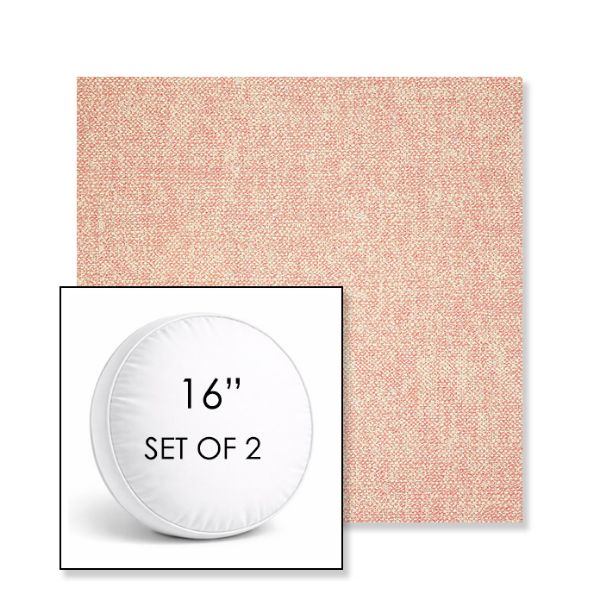 Picture of Chartres Rose | Set of 2 | 16" Sunbrella Boxed Round Outdoor Throw Pillows with Premium Inserts