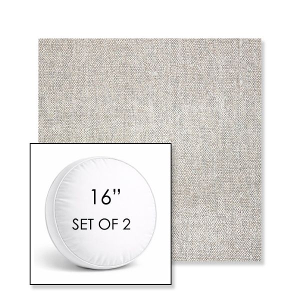 Picture of Chartres Silk | Set of 2 | 16" Sunbrella Boxed Round Outdoor Throw Pillows with Premium Inserts