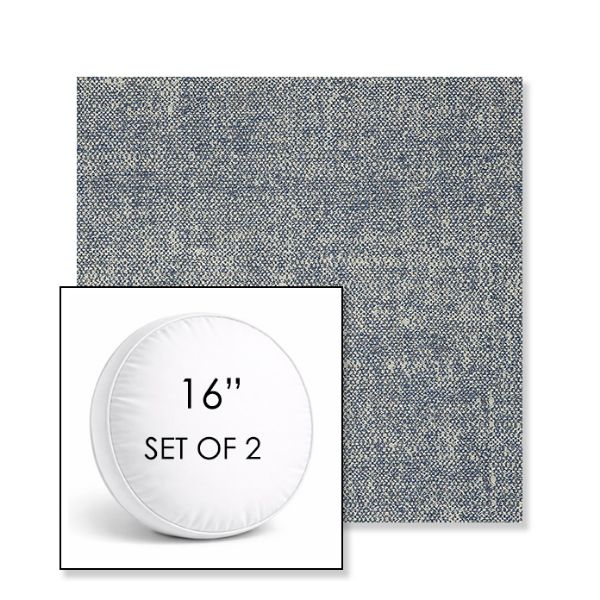 Picture of Chartres Storm | Set of 2 | 16" Sunbrella Boxed Round Outdoor Throw Pillows with Premium Inserts