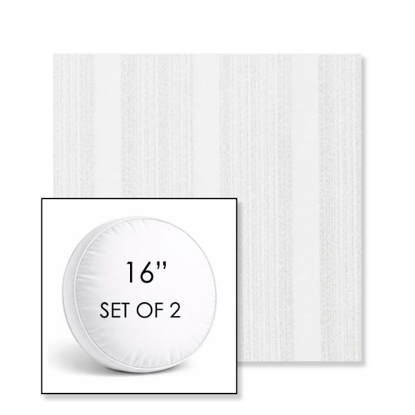 Picture of Compose Linen | Set of 2 | 16" Sunbrella Boxed Round Outdoor Throw Pillows with Premium Inserts