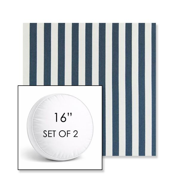 Picture of Costa Capris | Set of 2 | 16" Sunbrella Boxed Round Outdoor Throw Pillows with Premium Inserts