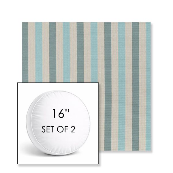 Picture of Costa Clearwater | Set of 2 | 16" Sunbrella Boxed Round Outdoor Throw Pillows with Premium Inserts