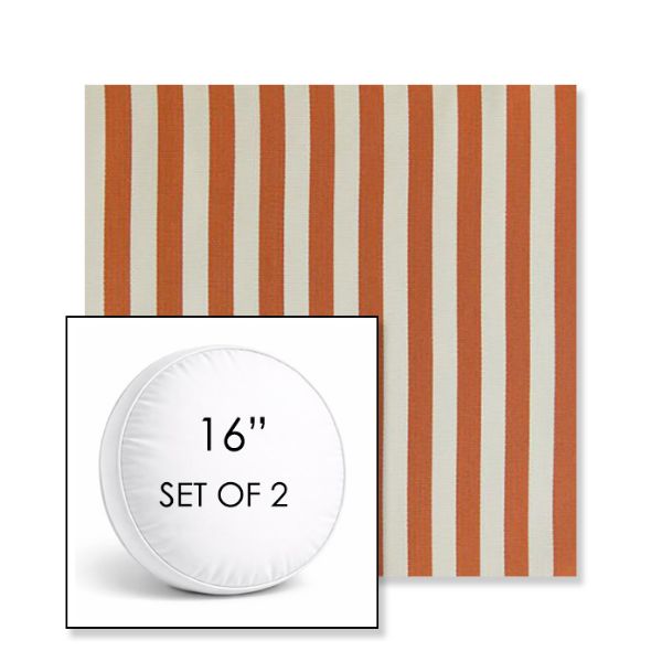 Picture of Costa Nectarine | Set of 2 | 16" Sunbrella Boxed Round Outdoor Throw Pillows with Premium Inserts