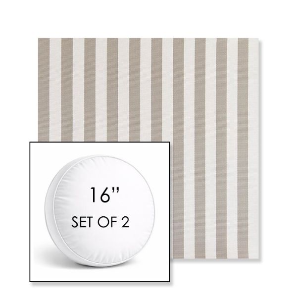 Picture of Costa Nickel | Set of 2 | 16" Sunbrella Boxed Round Outdoor Throw Pillows with Premium Inserts