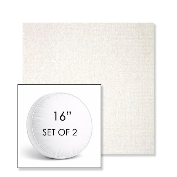 Picture of Crush Snow | Set of 2 | 16" Sunbrella Boxed Round Outdoor Throw Pillows with Premium Inserts