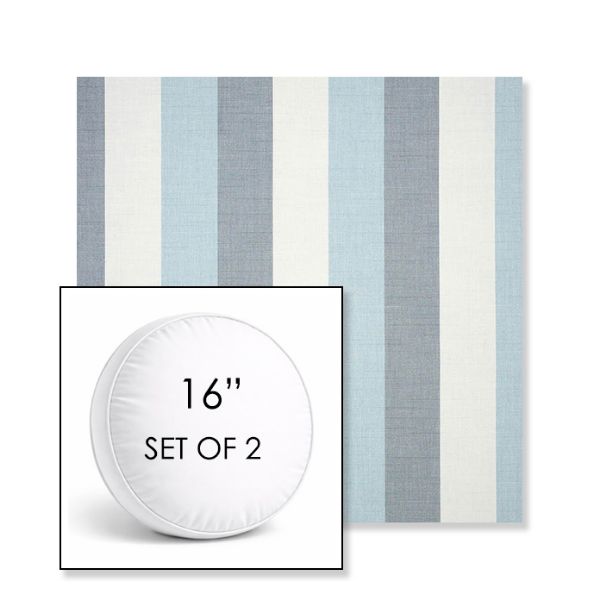 Picture of Direction Dew | Set of 2 | 16" Sunbrella Boxed Round Outdoor Throw Pillows with Premium Inserts