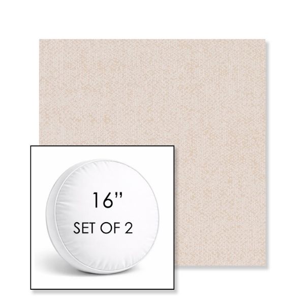 Picture of Dither Antique | Set of 2 | 16" Sunbrella Boxed Round Outdoor Throw Pillows with Premium Inserts