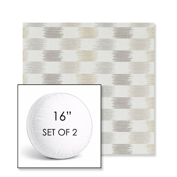 Picture of Dream Dune | Set of 2 | 16" Sunbrella Boxed Round Outdoor Throw Pillows with Premium Inserts