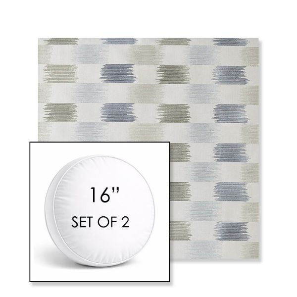 Picture of Dream Mist | Set of 2 | 16" Sunbrella Boxed Round Outdoor Throw Pillows with Premium Inserts