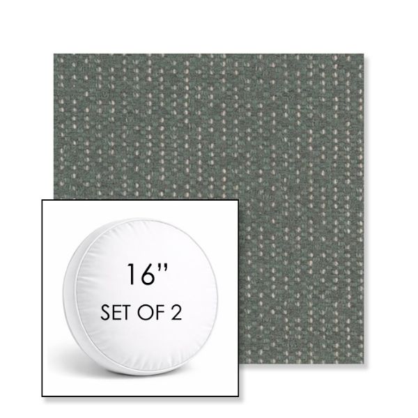 Picture of Dumont Spa | Set of 2 | 16" Sunbrella Boxed Round Outdoor Throw Pillows with Premium Inserts