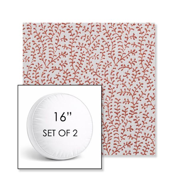 Picture of Eberly Clay | Set of 2 | 16" Sunbrella Boxed Round Outdoor Throw Pillows with Premium Inserts