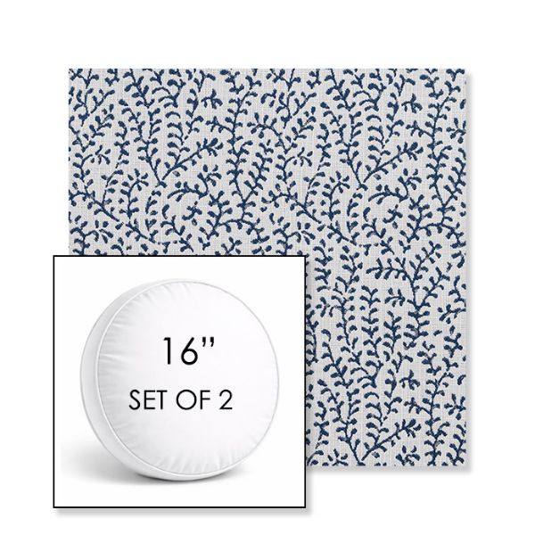 Picture of Eberly Peacock | Set of 2 | 16" Sunbrella Boxed Round Outdoor Throw Pillows with Premium Inserts