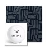 Picture of Escher Indigo | Set of 2 | 16" Sunbrella Boxed Round Outdoor Throw Pillows with Premium Inserts