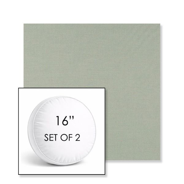 Picture of Exhale Rainwashed | Set of 2 | 16" Sunbrella Boxed Round Outdoor Throw Pillows with Premium Inserts