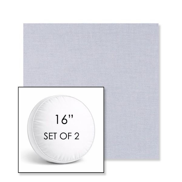 Picture of Exhale Sky | Set of 2 | 16" Sunbrella Boxed Round Outdoor Throw Pillows with Premium Inserts