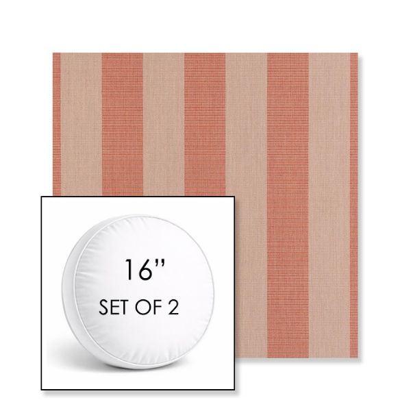 Picture of Expressive Blush | Set of 2 | 16" Sunbrella Boxed Round Outdoor Throw Pillows with Premium Inserts