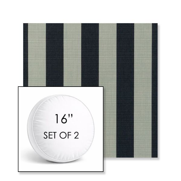 Picture of Expressive Mist | Set of 2 | 16" Sunbrella Boxed Round Outdoor Throw Pillows with Premium Inserts