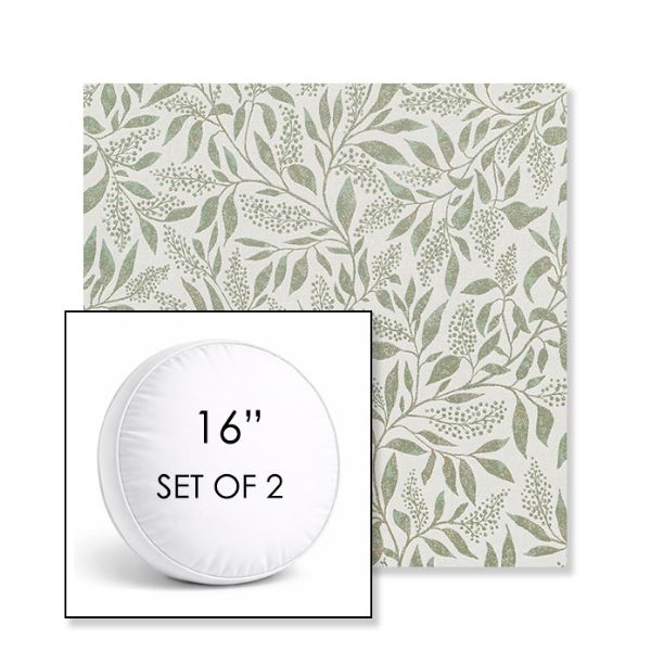 Picture of Exquisite Aloe | Set of 2 | 16" Sunbrella Boxed Round Outdoor Throw Pillows with Premium Inserts