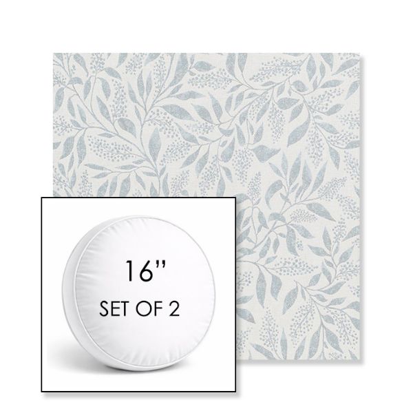 Picture of Exquisite Mist | Set of 2 | 16" Sunbrella Boxed Round Outdoor Throw Pillows with Premium Inserts