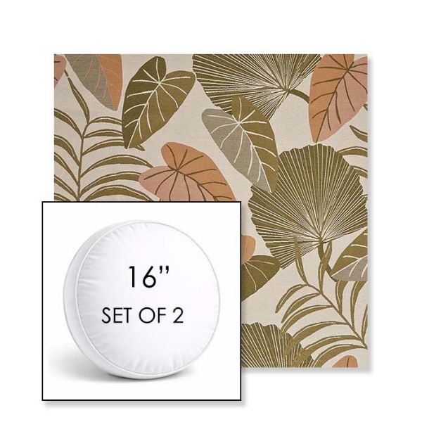 Picture of Fernie Mimosa | Set of 2 | 16" Sunbrella Boxed Round Outdoor Throw Pillows with Premium Inserts