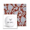 Picture of Floral Song Cinnabar | Set of 2 | 16" Sunbrella Boxed Round Outdoor Throw Pillows with Premium Inserts