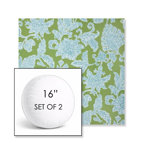 Picture of Floral Song Spring | Set of 2 | 16" Sunbrella Boxed Round Outdoor Throw Pillows with Premium Inserts