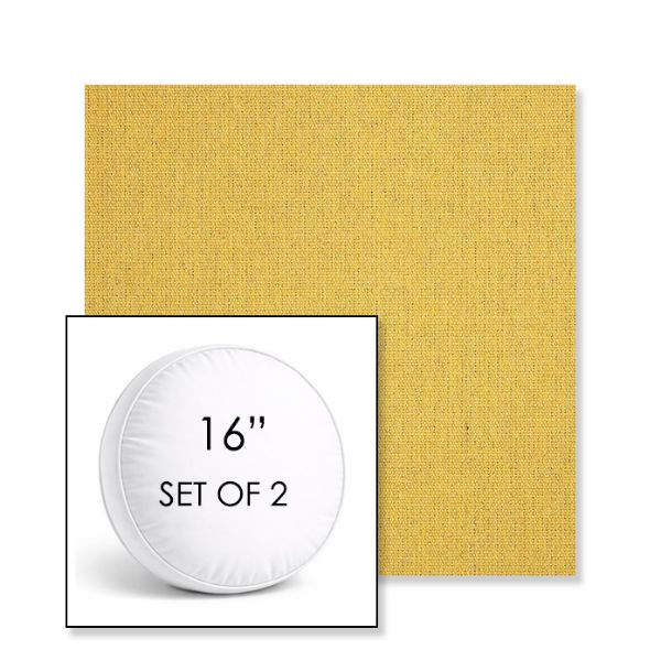 Picture of Heritage Dijon | Set of 2 | 16" Sunbrella Boxed Round Outdoor Throw Pillows with Premium Inserts