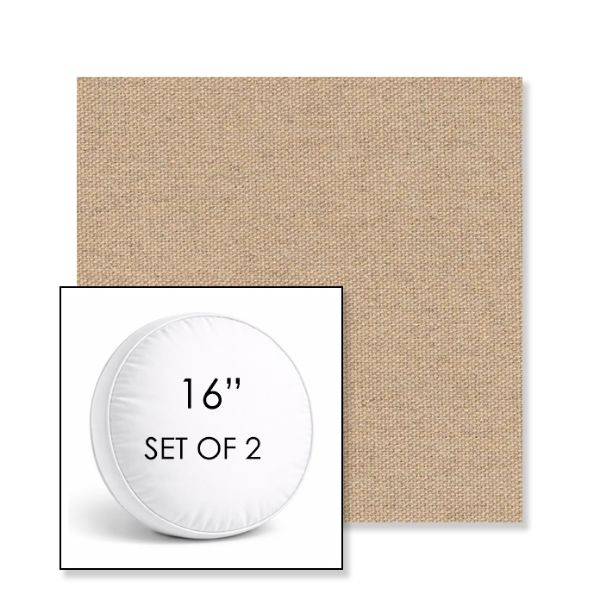 Picture of Heritage Duna | Set of 2 | 16" Sunbrella Boxed Round Outdoor Throw Pillows with Premium Inserts