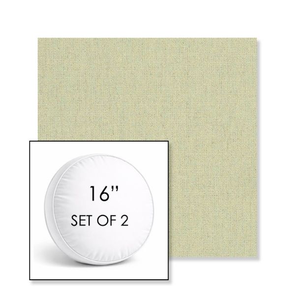 Picture of Heritage Moss | Set of 2 | 16" Sunbrella Boxed Round Outdoor Throw Pillows with Premium Inserts