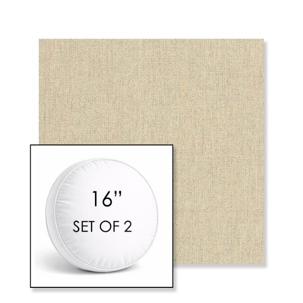 Picture of Heritage Papyrus | Set of 2 | 16" Sunbrella Boxed Round Outdoor Throw Pillows with Premium Inserts