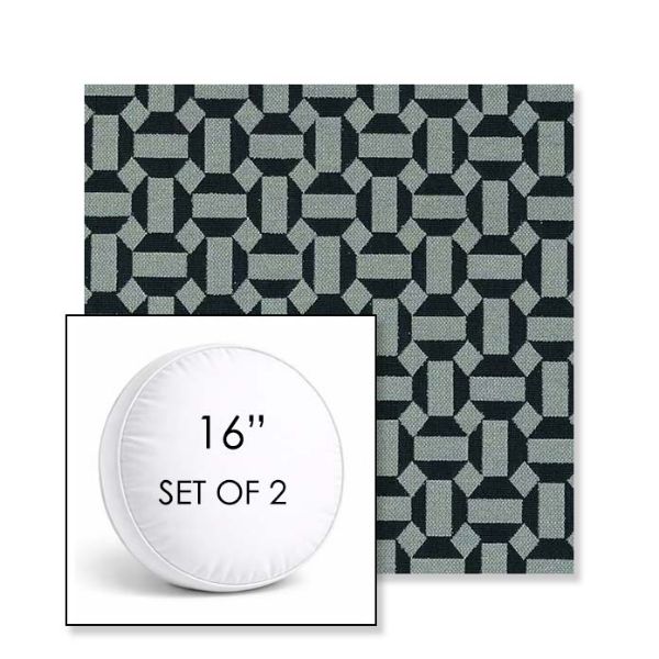 Picture of Hoopla Plume | Set of 2 | 16" Sunbrella Boxed Round Outdoor Throw Pillows with Premium Inserts