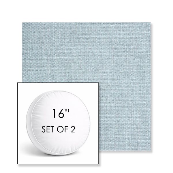 Picture of Idol Frost | Set of 2 | 16" Sunbrella Boxed Round Outdoor Throw Pillows with Premium Inserts