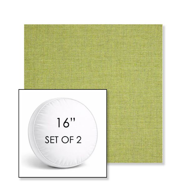 Picture of Idol Leaf | Set of 2 | 16" Sunbrella Boxed Round Outdoor Throw Pillows with Premium Inserts